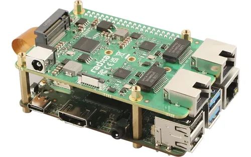 Hat Raspberry Pi 5 - M.2 NVMe + 2x 2.5G Ethernet - Radxa