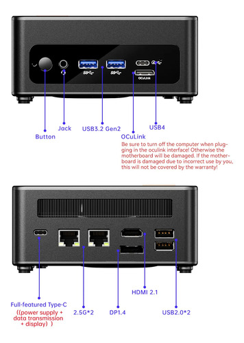 Mini PC Aoostar GEM12 - Ryzen 7 7840HS - 32GB RAM 512GB SSD