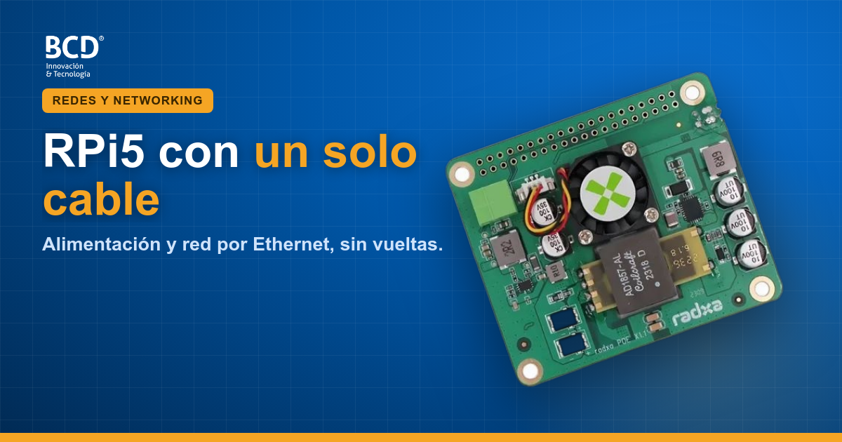 Guía del HAT PoE+ de Radxa para Raspberry Pi 5: Un solo cable