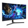 Monitor curvo NPC 32" QHD en perspectiva sobre base con pie en V